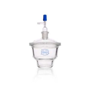 Desiccator vacuum with cover depressed